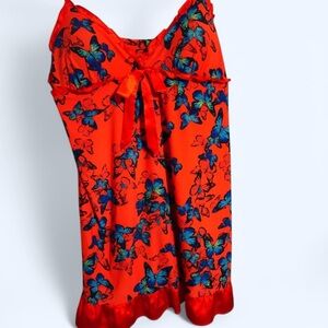 Y2K red butterfly dress